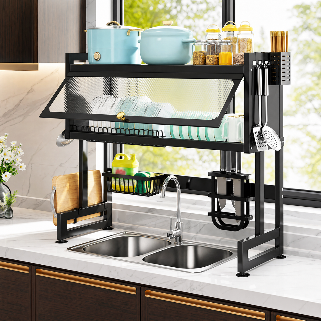 Kitchen Sink Shelf With Cabinet Door